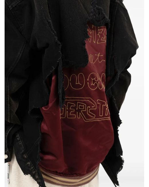 Maison Mihara Yasuhiro Black Layered Denim Jacket for men