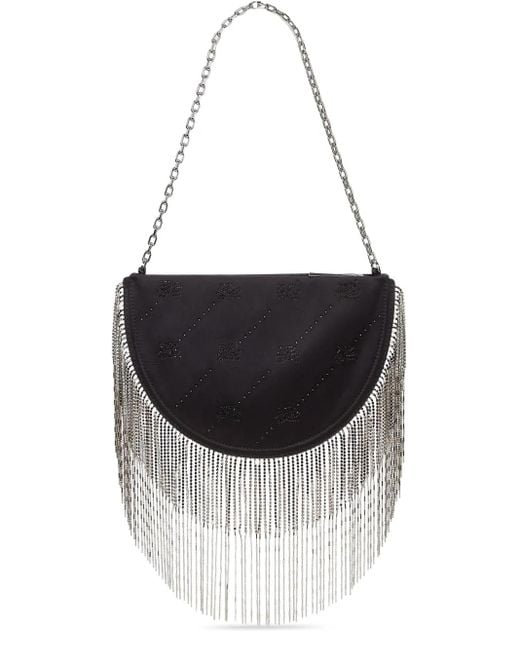 Karl Lagerfeld Black K-Soiree Rhinestone Shoulder Bag