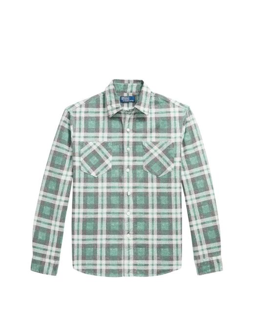 Polo Ralph Lauren Blue Classic-Fit Plaid Flannel Workshirt for men