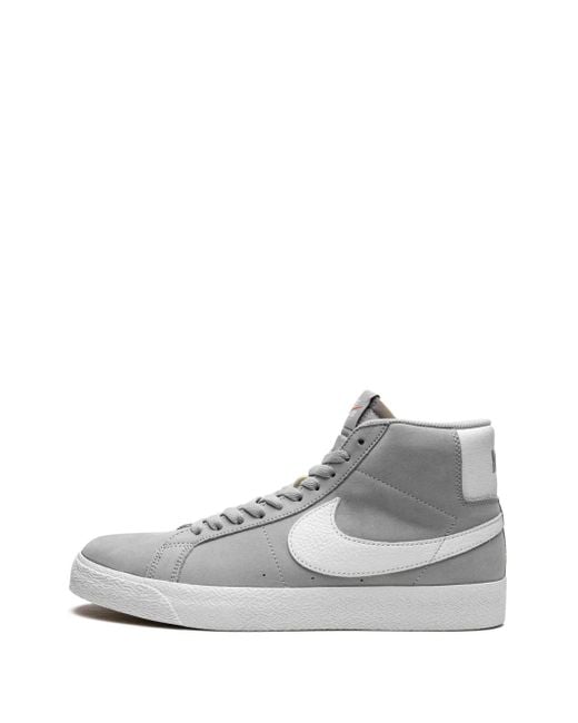 Nike Gray Sb Blazer Mid "Wolf" Sneakers
