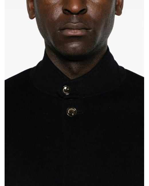 Montecore Black Button-Fastening Coat for men