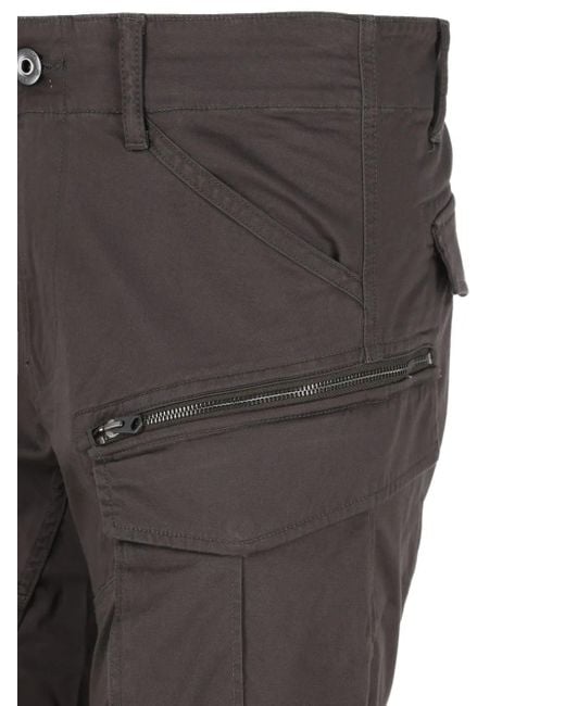 G-Star Gray Rovic Zip 3D Zip Cargo Trousers for men