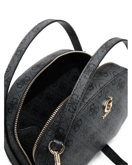 Guess Black Coleen Monogram-Print Logo-Plaque Tote Bag