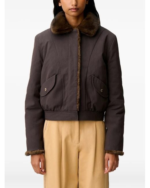 Claudie Pierlot Brown Short Reversible Nylon Parka