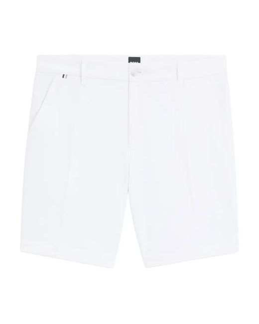 Boss White H-Slice Piqué Stretch-Cotton Shorts for men