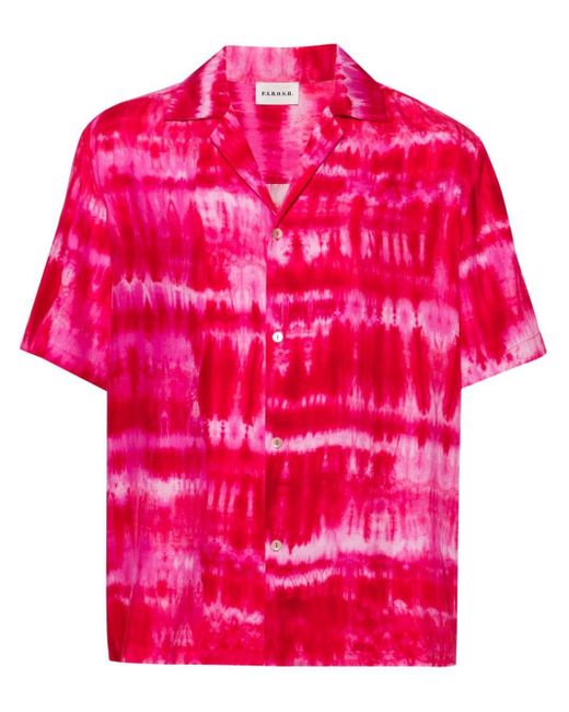 P.A.R.O.S.H. Pink Tie-dye Silk Shirt