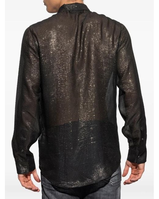 DSquared² Gray Sparkling Tie-Neck Shirt for men