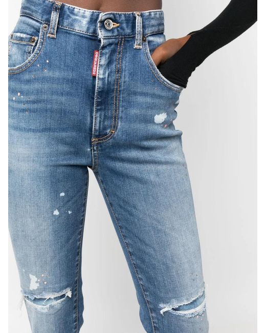 DSquared² Blue High-Rise Skinny Jeans