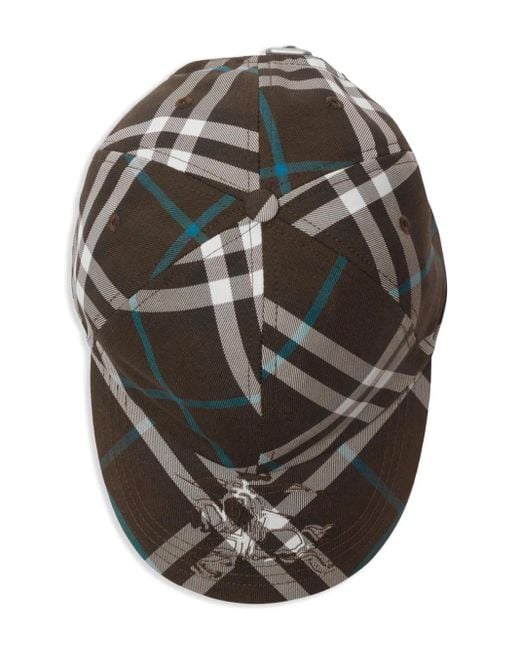 Burberry Brown Ekd Checked Baseball Cap