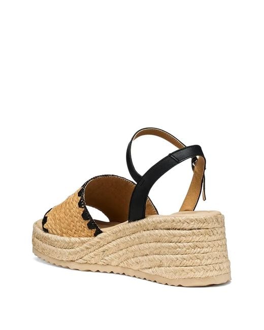 Geox Natural Espadrilles Tressées À Semelle Plateforme