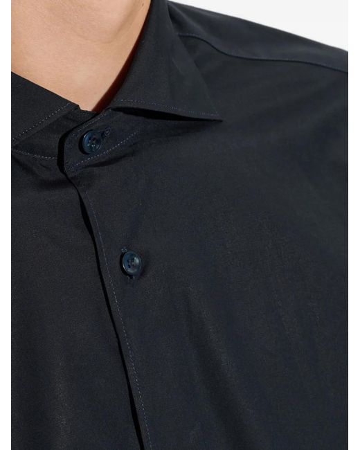 Paul & Shark Blue Soffio Spread-Collar Long-Sleeve Shirt for men
