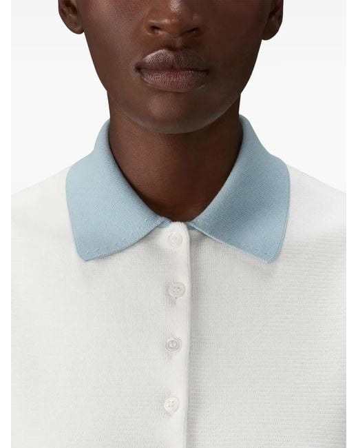 Thom Browne White Sleeveless Polo Shirt