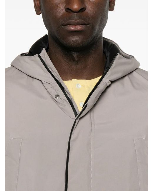 Herno Gray Manteau Matelassé À Capuche for men