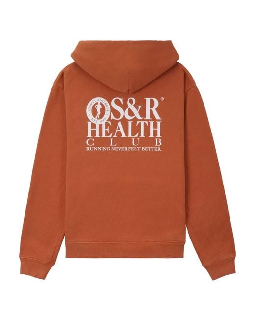Sporty & Rich Orange Hoodie S&R Health En Coton