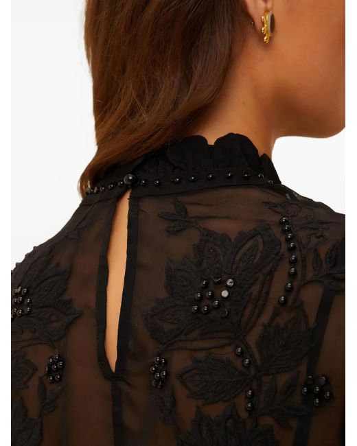 Farm Rio フローラル ビーズトップ Black