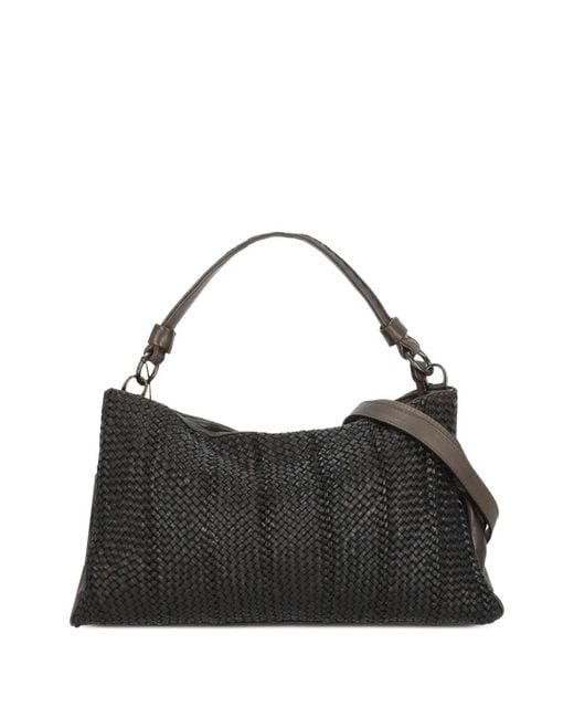 Reptile's House Black Braided Tassel-Detail Shoulder Bag