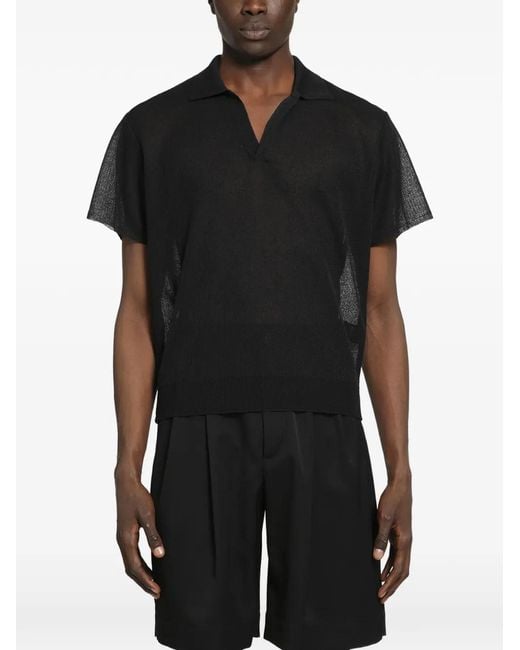 stein Black T-Shirt En Maille À Effet De Transparence for men