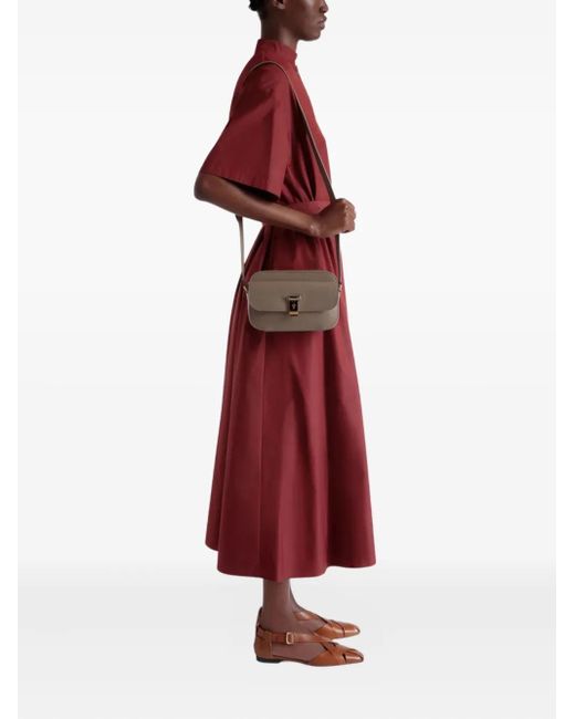 Bally Brown Lock Me Cross Body Bag