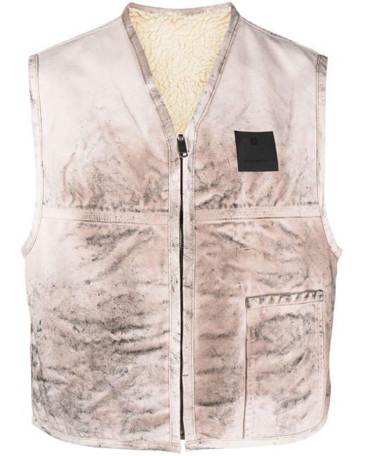 Givenchy Natural Distressed-effect Reversible Gilet for men