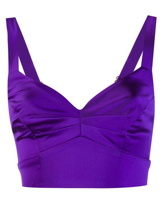 Murmur Purple Bustier Cropped Top