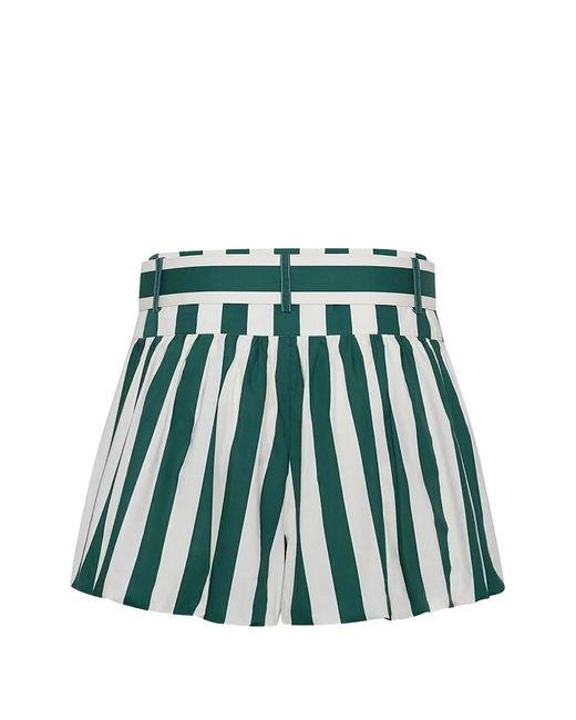 Cara Cara Green Ray Striped Belted Shorts