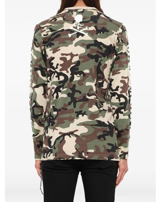 Mastermind Japan Gray Camouflage-Print Long-Sleeve T-Shirt for men