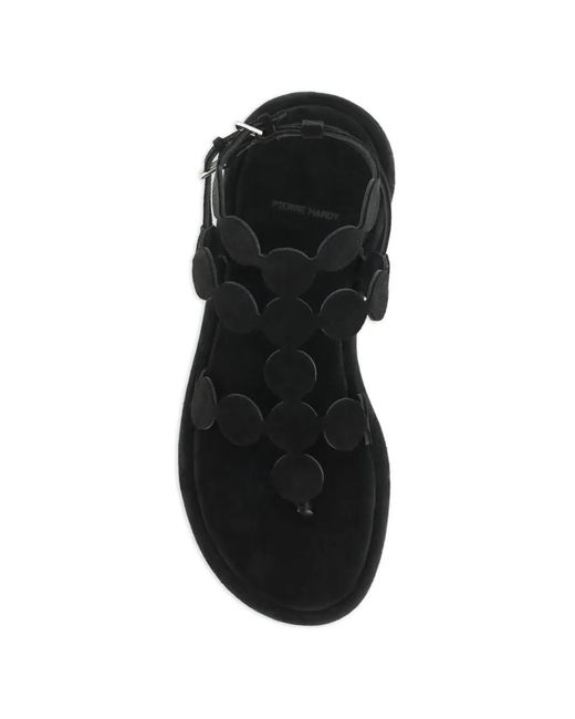 Pierre Hardy Black Geometric Cage Suede Sandals