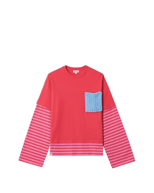 Charles Jeffrey Layered Striped-Sleeve T-Shirt