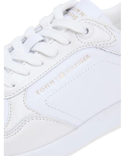 Tommy Hilfiger White Logo-Detail Sneakers
