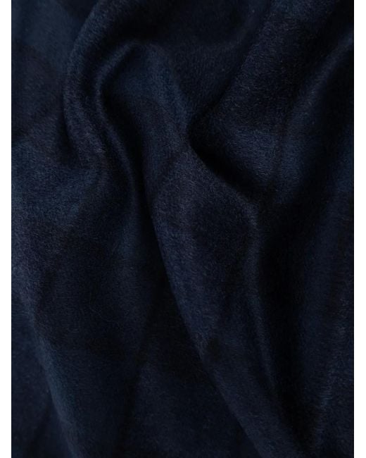 Etro Blue Checked Wool-Cashmere Blend Scarf for men