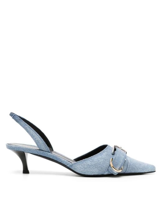 Givenchy White Side-buckled Denim Sling-back Pumps - Women's - Calf Leather/cotton