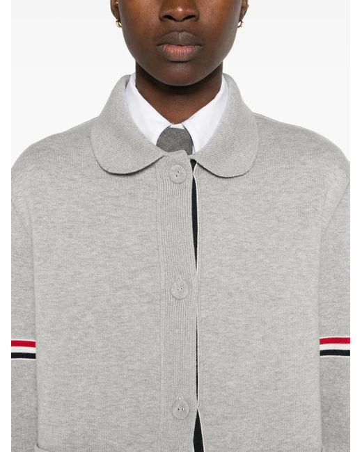 Thom Browne Gray Rwb-Stripe Cotton Jacket