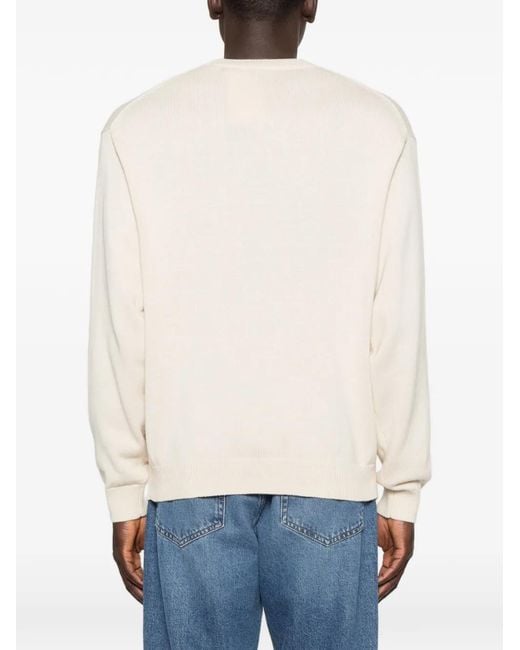 KENZO White Floral-Embroidered Sweater for men