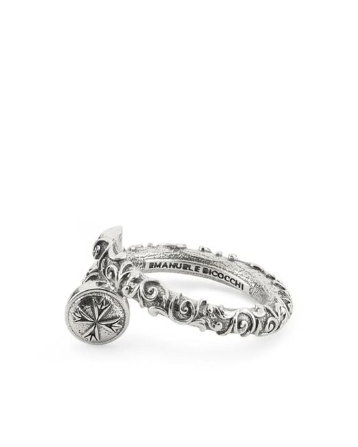 Emanuele Bicocchi White Brushed-Finish Ring