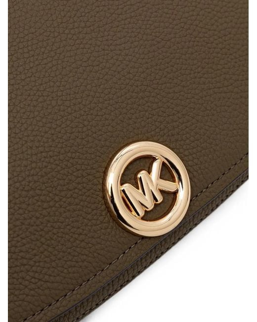 MICHAEL Michael Kors Metallic Logo-Plaque Pebbled Shoulder Bag