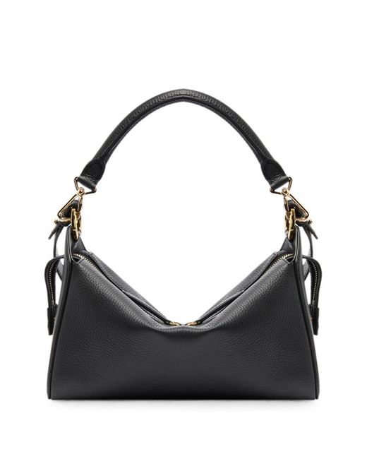 Lancel Black Louison Grained Leather Shoulder Bag