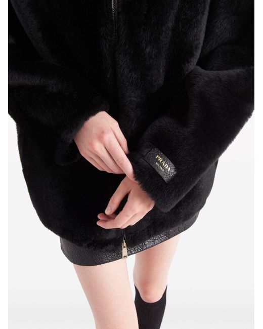 Prada Black Shearling Fur Jacket