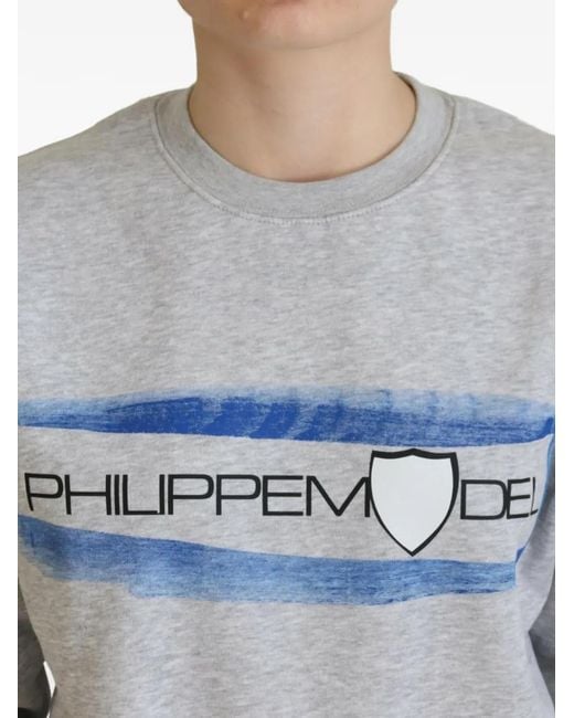 Sudadera Con Logo Estampado Philippe Model de color Gray