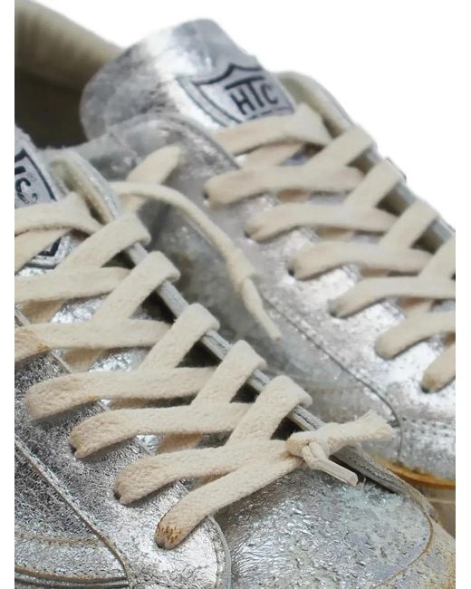 HTC White Vipers Distressed-Finish Low-Top Sneakers