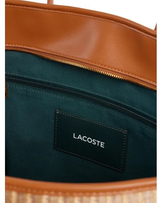Lacoste Natural Sac Porté Épaule À Appliqué Logo