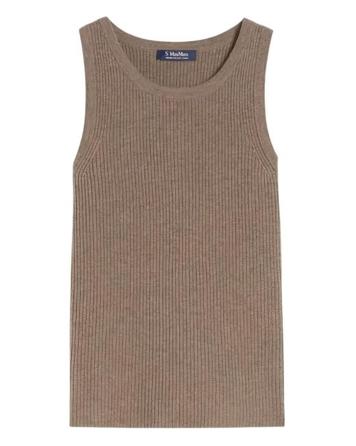 Max Mara ラウンドネック トップ Brown