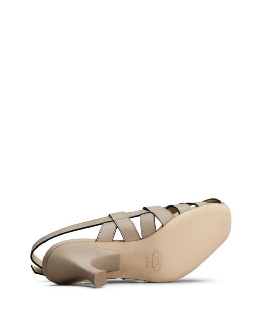 Tod's Metallic Cut-out Leather Pumps