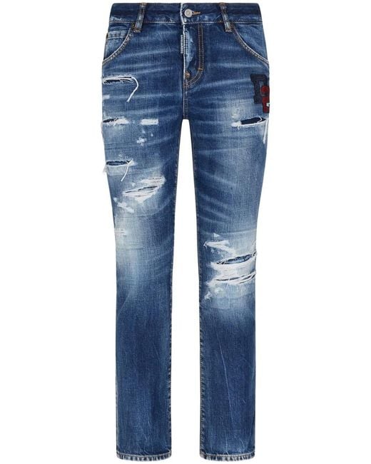 DSquared² Cropped Jeans in het Blue