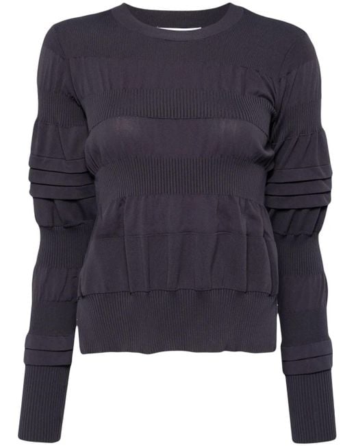 Enfold Blue Pullover Mit Geripptem Detail
