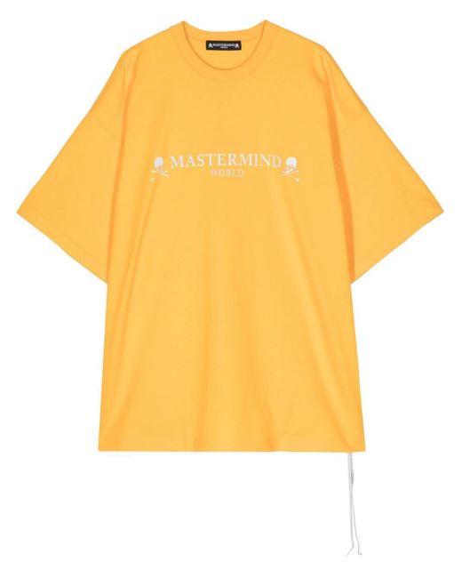 MASTERMIND WORLD Yellow Logo-print Cotton T-shirt for men