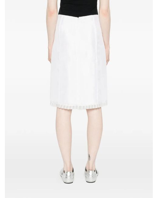 DUNST White Pleated Midi Skirt