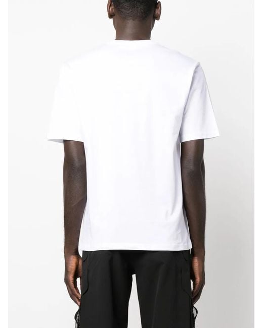 Moschino White Logo-Patch Cotton T-Shirt for men
