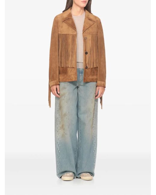 Golden Goose Deluxe Brand Blue Side-Stud Embellished Jeans