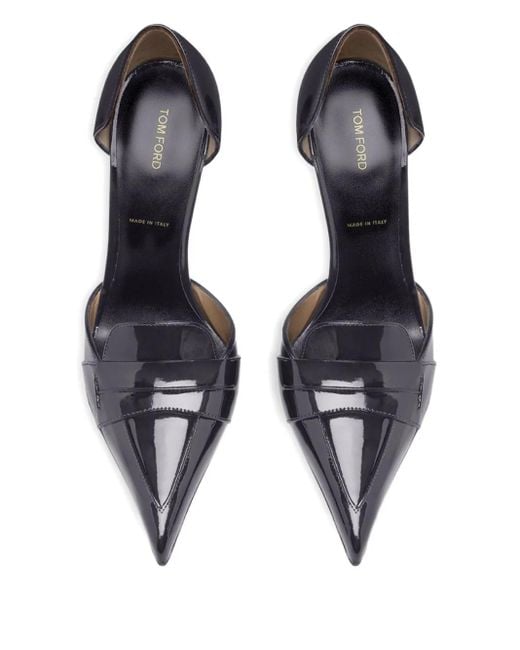 Tom Ford Black 105 Mm Eva D'Orsay Patent Leather Pumps