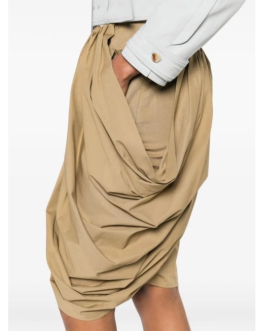 Chloé Natural Draped Pleated Skirt